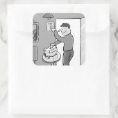 Schakel licht uit om energie te besparen vierkante sticker (Tas)