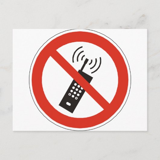 Schakel uw mobiele telefoon uit briefkaart (Voorkant)