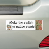 Schakelaar aan inheemse planten - Bumpersticker (Op auto)