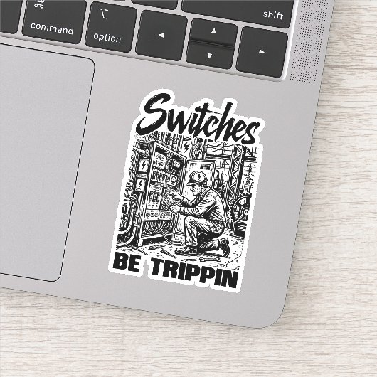 Schakelaars Be Trippin elektrotechnicus grappig Sticker (Detail)