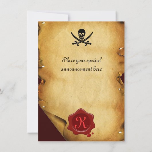 SCHAKELAARS VAN MONOGRAM, Zegelegment Aankondiging (Achterkant)