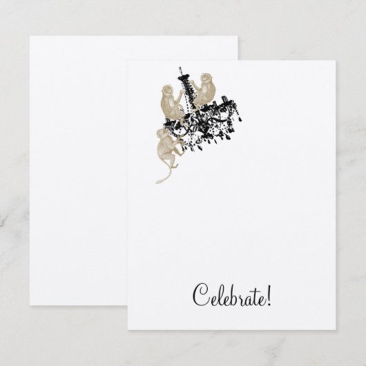 SCHAKELMONKEYS INVITE KAART (Voorkant / Achterkant)