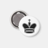 Schaken 1-1/4" Koelkast Magneet ~ Koning (Zwart) (Voorkant / Achterkant)