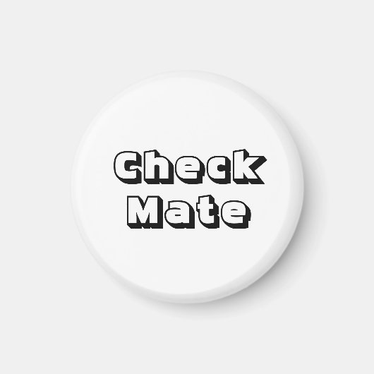 Schaken 1-1/4 "Koelkast Magneet ~ White's Check Ma (Voorkant)