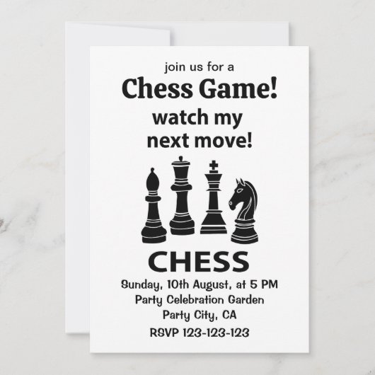 Schaken Bekijk mijn volgende zet Schaken Kaart (Voorkant)