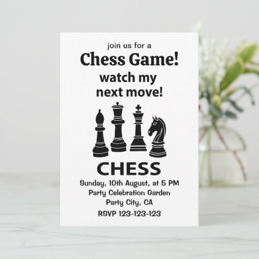 Schaken Bekijk mijn volgende zet Schaken Kaart (Staand voorkant)