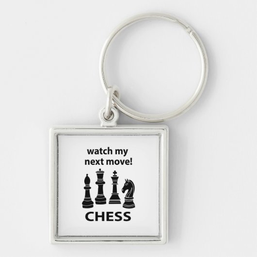 Schaken Bekijk mijn volgende zet Schaken Sleutelhanger (Voorkant)