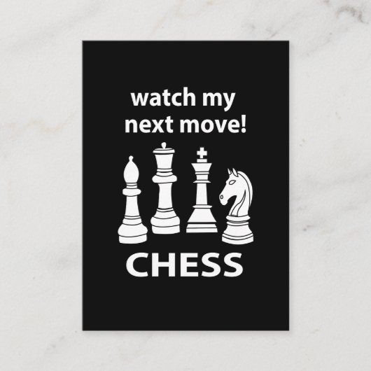 Schaken Bekijk mijn volgende zet Schaken Visitekaartje (Voorkant)