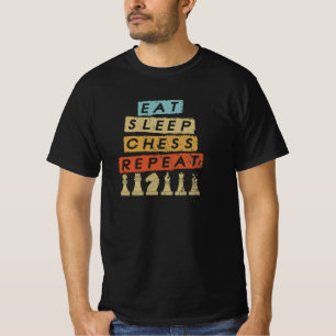 Schaken - Eet Slaap Schaken Herhaal T-shirt