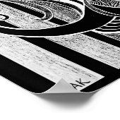 Schaken en Bow NIGHT inkt pauw illustratie Poster (Hoek)