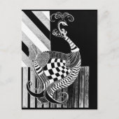 Schaken en Bow NIGHT pauw illustratie Briefkaart (Voorkant)