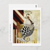 Schaken en Bow  Rustieke pauw illustratie Briefkaart (Voorkant / Achterkant)