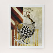 Schaken en Bow  Rustieke pauw illustratie Legpuzzel (Verticaal)