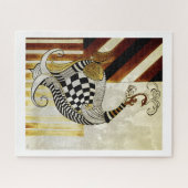 Schaken en Bow  Rustieke pauw illustratie Legpuzzel (Horizontaal)