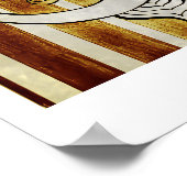 Schaken en Bow  Rustieke pauw illustratie Poster (Hoek)