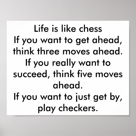 schaken en dammen poster (Voorkant)