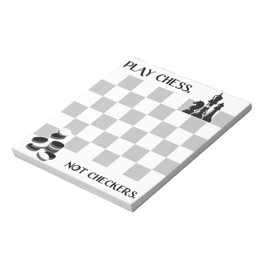 Schaken, geen dammen notitieblok (Linkerzijde)