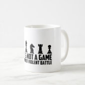 Schaken het is geen spel het is een strijd koffiemok (Voorkant rechts)