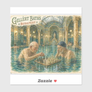 Schaken in de Gellert-baden Boedapest Hongarije Sticker