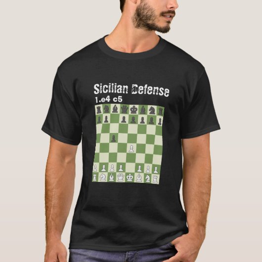 Schaken is het leven - Siciliaanse Defensie T-shirt (Voorkant)