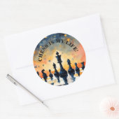 Schaken is mijn leven ronde sticker (Envelop)