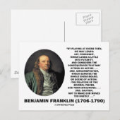 Schaken Let op Benjamin Franklin Quote Briefkaart (Voorkant / Achterkant)