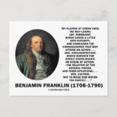 Schaken Let op Benjamin Franklin Quote Briefkaart (Voorkant)