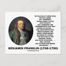 Schaken Let op Benjamin Franklin Quote Briefkaart