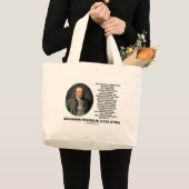 Schaken Let op Benjamin Franklin Quote Grote Tote Bag (Voorkant (product))