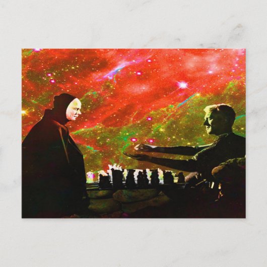 Schaken met de Dood Briefkaart (Voorkant)