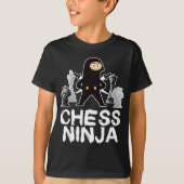 Schaken Ninja Geek Bordspel Master Checkmate T-shirt (Voorkant)
