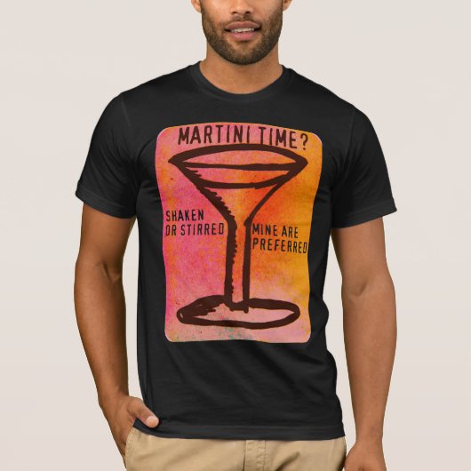 SCHAKEN OF STIRRED... MARTINI-AFDRUKKING T-SHIRT (Voorkant)