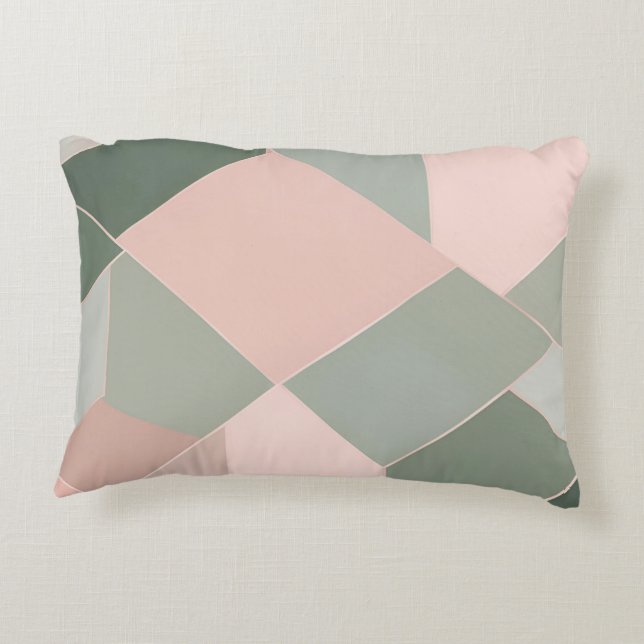 Schaken op Sage Green AI art Accent Kussen (Achterkant)