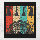 schaken - perfecte schaakliefhebbers wijn etiket (Enkel label)