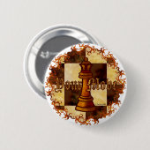 Schaken Queen pin Ronde Button 5,7 Cm (Voorkant /achterkant)