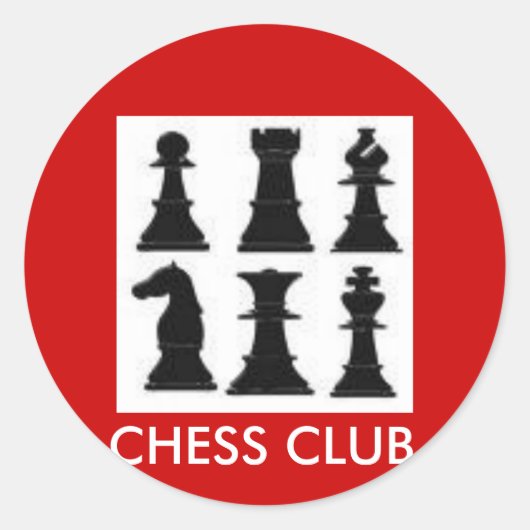 SCHAKEN, SCHAAKCLUB RONDE STICKER (Voorkant)