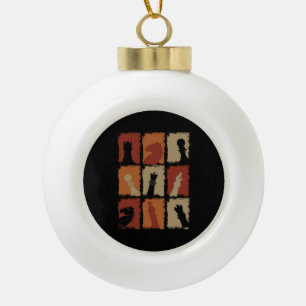 Schaken - Schaakstukken Retro Keramische Bal Ornament