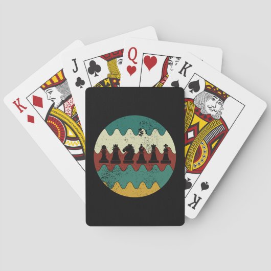 Schaken - Schaakstukken Retro Pokerkaarten (Achterkant)
