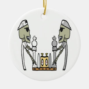 Schaken spelen keramisch ornament