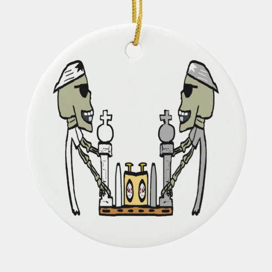 Schaken spelen keramisch ornament (Voorkant)