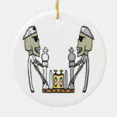 Schaken spelen keramisch ornament (Achterkant)