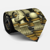 schaken Stropdas met schaakrust (Opgerold)