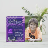 Schaken Verjaardag Uitnodiging Uitnodiging Uitnodi (Staand voorkant)