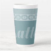 Schakeringen Van Blauw Latte Mok (Voorkant)