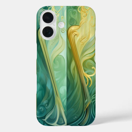 SCHAKERINGEN VAN GROEN EN GEEL IRISH CELTIC HARPS Case-Mate iPhone CASE (Achterkant)