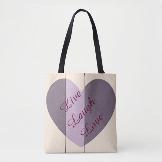 Schakeringen van Paarse Hart Tote Bag (Voorkant)