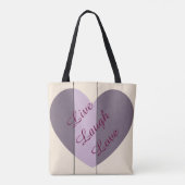 Schakeringen van Paarse Hart Tote Bag (Achterkant)