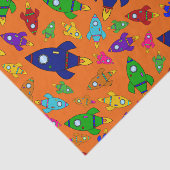 Schakkerpatroon van oranje stutten tissuepapier (Detail)