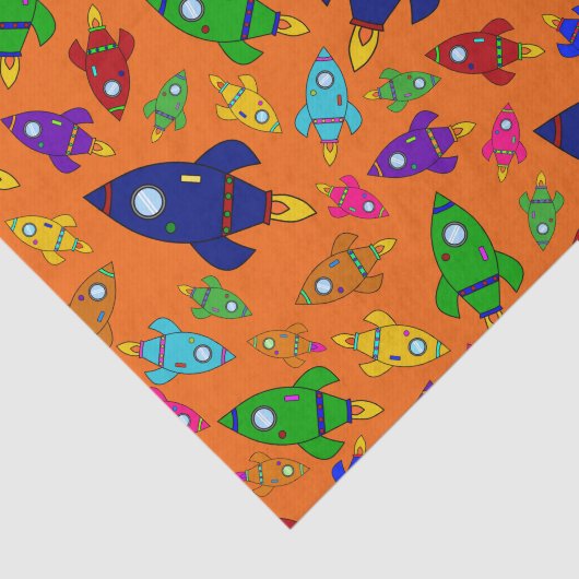 Schakkerpatroon van oranje stutten tissuepapier (Detail)