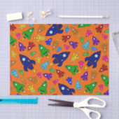 Schakkerpatroon van oranje stutten tissuepapier (Craft)